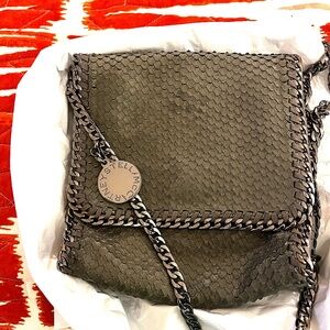 Stella McCartney Snake Embossed Vegan Leather Falabella Bag With Chain Accents